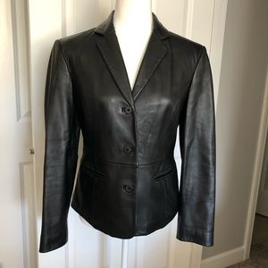 Vintage The limited button blazer style leather jacket